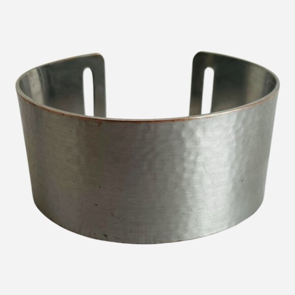 Sterling Silver Cuff Bangle Bracelet One Size Classic Minimalist Style - Picture 2 of 4